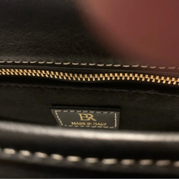 Banana Republic Black Leather Shoulder Bag with Embossed Design - Picture 3 of 7